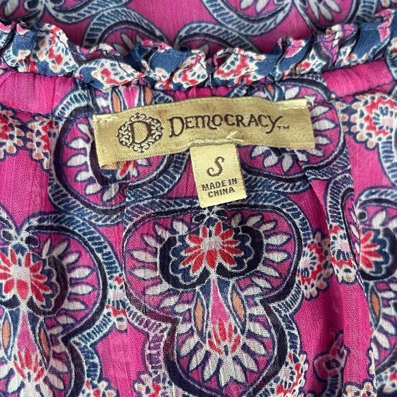 Democracy pink Paisley Blouse size S - Picture 5 of 5
